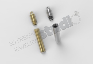 kavanoz kül bölme kolye 3d model cenaze töreni mücevher takı altın ölü mezar tasarım yazdır 3d print model - Mito3D