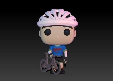 funko ciclista motociclista pop bicicletta sport arte sculture 3d print model - Mito3D