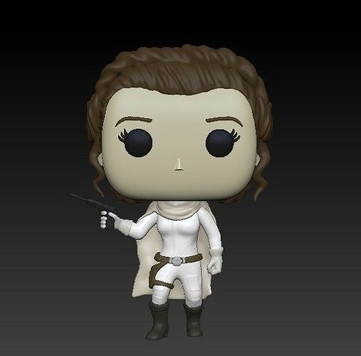 funko leia - star wars funkopop pop character custom sculptures 3dprint custompop disney starwars art 3D print model - Mito3D