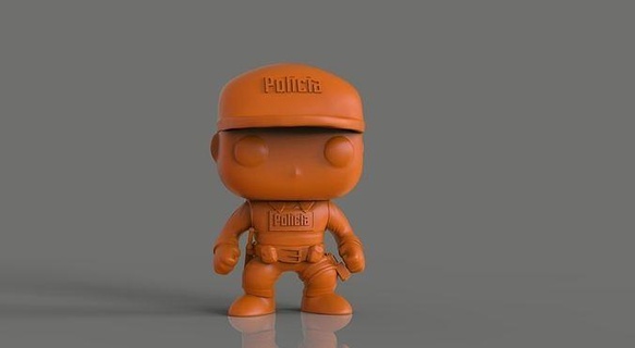funko policia - policeman police 3d printing figurine printable infantry combat statue art sculptures 3d print model - Mito3D