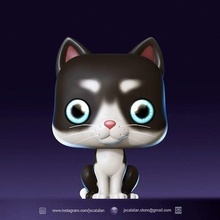 funko pop cat v1 funkopop funkocat pet mascota funkopet gato perro dog games toys 3d print model - Mito3D