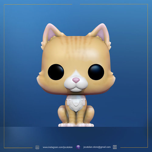 funko pop cat v2 funkopop funkocat funkopet pet mascota gato perro dog funkodog games toys 3D print model - Mito3D