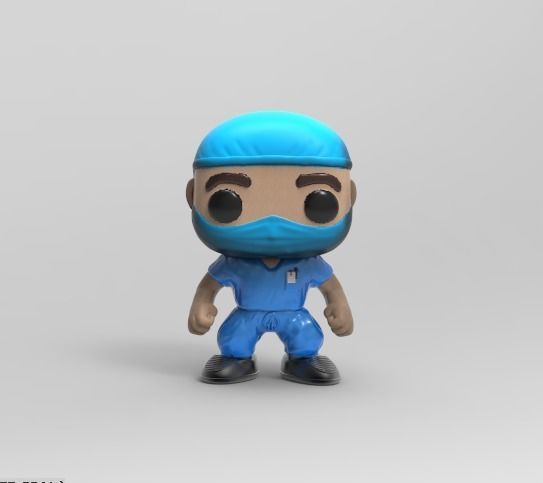 funko pop arzt covid19 wissenschaft krankenschwester medizin uniform virus krankenhaus bett personal medizinisch kleid träger ausrüstung krank stethoskop spiele spielzeuge 3D print model - Mito3D