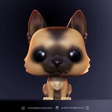 funko pop cão v3 pastor alemão mascota animal perro gato funkocat jogos brinquedos 3d print model - Mito3D