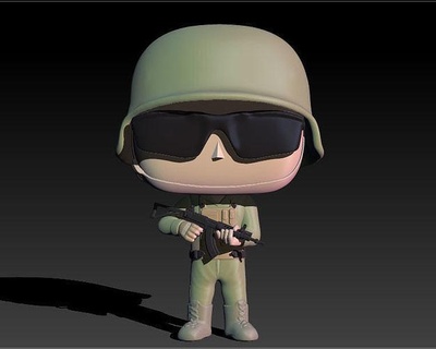 funko soldado pop guerra 3dprint personagem arte esculturas 3d print model - Mito3D