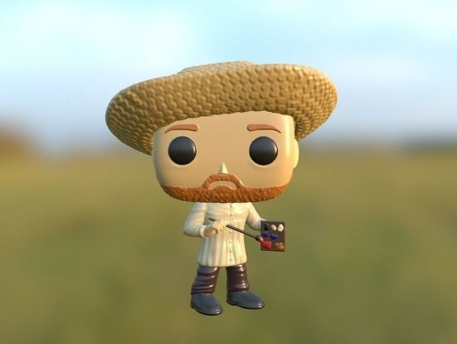 funko van Gogh Funko Pop Vincent Van Kunst Farbe Maler Benutzerdefiniert Skulpturen 3D print model - Mito3D