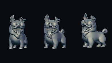 komik köpek doğa husky rottweiler orman çalı bağırmak hayvan oyunlar oyuncaklar 3d print model - Mito3D