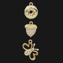 funny pendants acorn donut bee diamonds boy girl child children pendant childrenjewelry childrenjewellery jewellery jewelry gold silver 3d print model - Mito3D