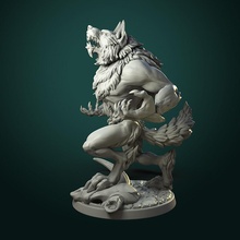 wütend werwolf 2 varianten skulptur tischplatte charakter brettspiel dnd dndminiature pfadfinder spiele spielzeuge miniatur highdetail mythologie kreatur magisch tafel 3d print model - Mito3D