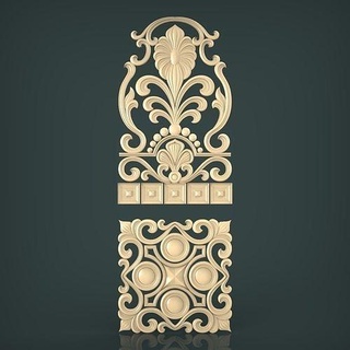 mobilya kapı Odun Sanat cnc dekor barok stil stili heykeller 3d print model - Mito3D