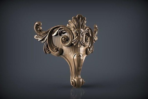 mobilia gamba legna arte cnc arredamento barocco stl stile casa sculture 3d print model - Mito3D