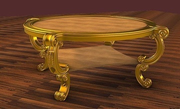 furniture table wood ornate luxury design art ornamental house 3d print model - Mito3D