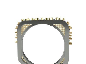 fusión diamante anillo stl expediente verificado joyería joya anillos imprimible oro Moda elegante libra esterlina moderno canalla 3d prototipo platino plata cuadrado 3d print model - Mito3D