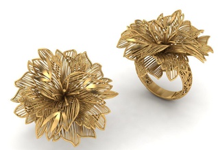Verschmelzung Ring Schmuck Gold Silber druckbar Juwel Engagement Ringe 3d print model - Mito3D