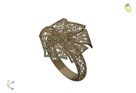 fusão anel 3dm modelo 20 Projeto imprimível moderno moda rede flor beleza arte esterlina presente brilhando ilustração mulheres render argolas joalheria 3d print model - Mito3D