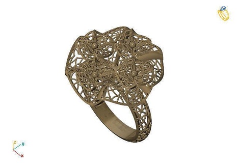fusão anel 3dm modelo 21 joalheria projeto prata imprimível moderno moda rede flor beleza arte esterlina presente brilhando ilustração mulheres render argolas ouro 3d print model - Mito3D