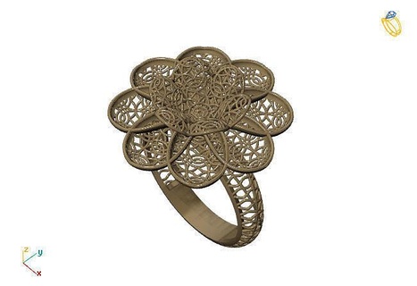 fusion ring group 3dm model 30 gold jewelry design silver printable modern fashion grid flower beauty art sterling gift shining illustration women render rings 3d print model - Mito3D