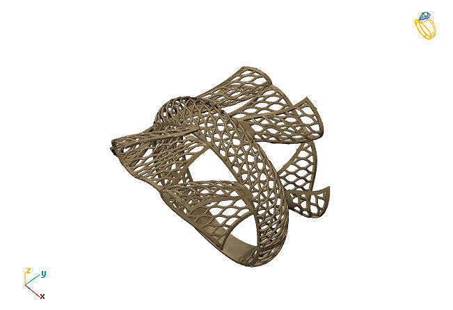 fusão anel 3dm modelo 31 ouro joalheria Projeto prata imprimível moderno moda rede flor beleza arte esterlina presente brilhando ilustração mulheres render argolas 3D print model - Mito3D