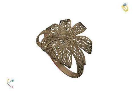 fusión anillo grupo 3dm modelo 33 joyería joya diseño imprimible moderno Moda cuadrícula flor belleza Arte libra esterlina regalo brillante ilustración mujer anillos 3d print model - Mito3D