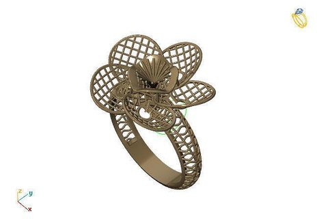 fusione squillare gruppo 3dm modello 34 anello diamanti oro gioielleria design argento stampabile moderno moda griglia fiore bellezza arte sterlina regalo splendente illustrazione donne render anelli 3d print model - Mito3D