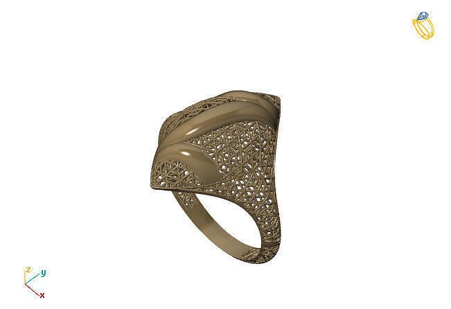 fusión anillo grupo 3dm modelo 37 oro joyería joya diseño plata imprimible moderno Moda cuadrícula flor belleza Arte libra esterlina regalo brillante ilustración mujer anillos 3D print model - Mito3D