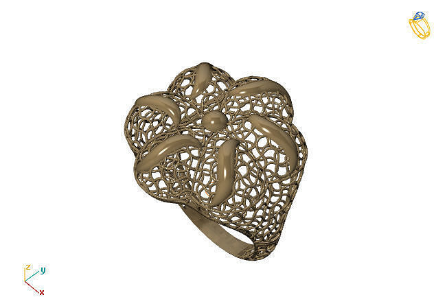 fusion ring group 3dm model 39 gold jewelry design silver printable modern fashion grid flower beauty art sterling gift shining illustration women render rings 3D print model - Mito3D