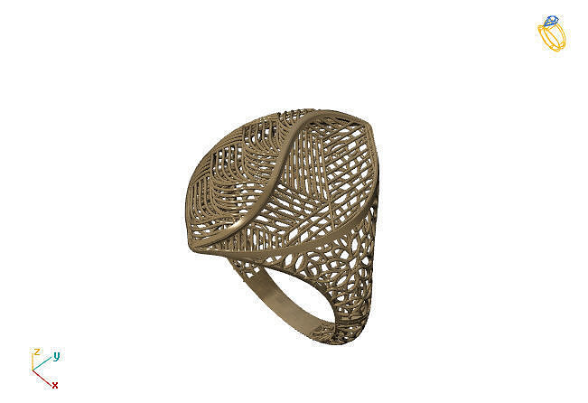 fusion ring group 3dm model 43 gold jewelry design silver printable modern fashion grid flower beauty art sterling gift shining illustration women render rings 3D print model - Mito3D