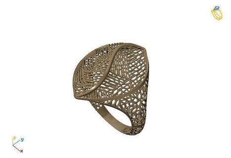 fusão anel 3dm modelo 43 ouro joalheria Projeto prata imprimível moderno moda rede flor beleza arte esterlina presente brilhando ilustração mulheres render argolas 3d print model - Mito3D
