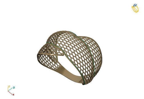 fusion ring group 3dm model 58 gold jewelry design silver printable modern fashion grid flower beauty art sterling gift shining illustration women render rings 3d print model - Mito3D