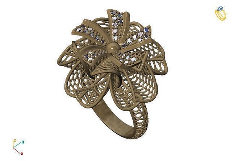fusion ring group 3dm model 5 design printable modern fashion grid flower beauty art sterling gift shining illustration render gold jewelry silver women rings 3d print model - Mito3D