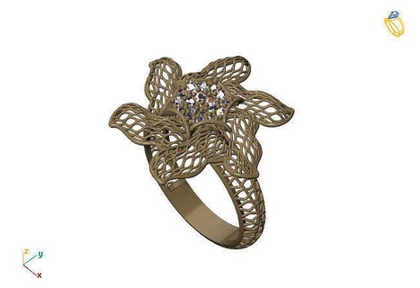 fusion ring group 3dm model 80 gold jewelry design silver printable modern fashion grid flower beauty art sterling gift shining illustration women render rings 3d print model - Mito3D