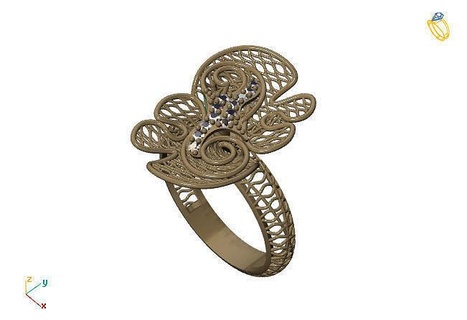 fusión anillo grupo 3dm modelo 84 oro joyería joya diseño plata imprimible moderno Moda cuadrícula flor belleza Arte libra esterlina regalo brillante ilustración mujer anillos 3d print model - Mito3D