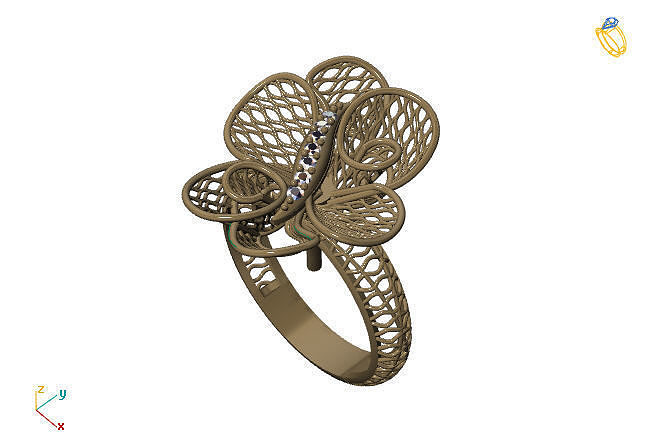 fusión anillo grupo 3dm modelo 88 oro joyería joya diseño plata imprimible moderno Moda cuadrícula flor belleza Arte libra esterlina regalo brillante ilustración mujer anillos 3D print model - Mito3D