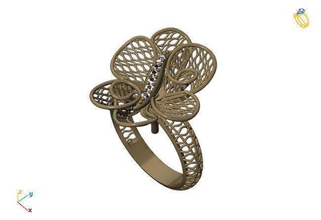 fusion ring group 3dm model 88 gold jewelry design silver printable modern fashion fusion ring grid flower beauty art sterling gift shining illustration women render rings jewelry rings fashion design  3d print model - Mito3D