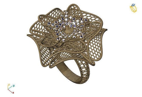 fusión anillo grupo 3dm modelo 8 oro joyería joya diseño plata imprimible moderno Moda cuadrícula flor belleza Arte libra esterlina regalo brillante ilustración mujer anillos 3d print model - Mito3D