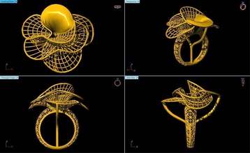 fusão de anel modelos jóias ouro printable casamento gem brilhantes da forma moda beleza 14k 18k 21k noivado o engajamento jóia anéis 3d print model - Mito3D