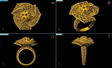 fusione squillare modelli gioielleria fidanzamento nozze brillante stampabile moda bellezza oro anelli 3d print model - Mito3D