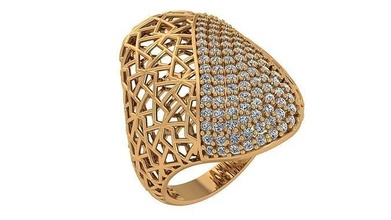 fusión Roca anillo diseño brillante Moda lujo imprimible joyería joya anillos 3d print model - Mito3D