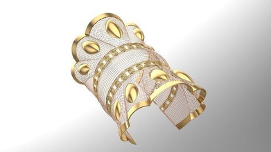 fusion tulle bracelet-bk01- ring earring silver jewelry design necklace diamond fashion gold chic 3dprint printable special grace collection zbrush solid gems male bracelet bracelets 3d print model - Mito3D