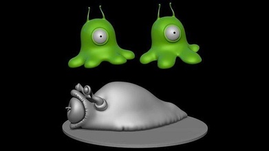 futurama cerveau limace neptunien scifi jouet dessin animé toon créature extraterrestre amusement drôle espace animation mignonne figurine figure miniature Jeux jouets 3d print model - Mito3D