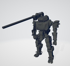 fütüristik mekanik monte tank kanon Mecha minyatür poli robot araç gelecek bilim fi oyunlar oyuncaklar oyun Aksesuarlar 3d print model - Mito3D