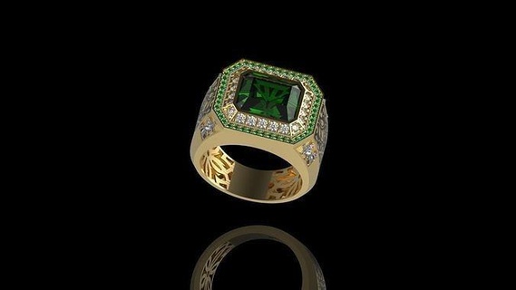 futuristisch Männer Ring Schmuck Ringe Diamant Silber Design Gold druckbar Juwel Herren Damen Charakter Mode 3d print model - Mito3D