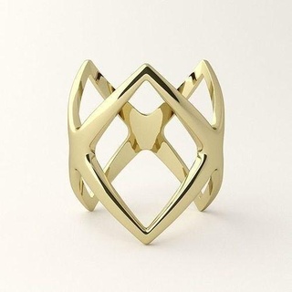 futuristic ring gold jewelry jewel jewellery sterling white silver modern strange fashion rings 3d print model - Mito3D