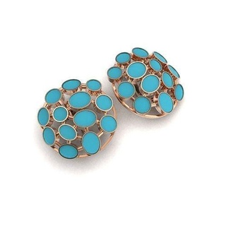 g0148 turquoise stud earrings rose gold earings jewelry diamond accessories fashion silver gem brilliant luxury precious beauty jewel platinum 3d print model - Mito3D