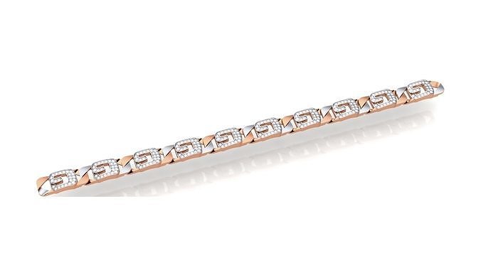 g chain style heavy unisex diamond bracelet 3dm 1-render printable jewelry jewel wedding jewellery luxury bracelets diammond cuban yellow gold rose white 3D print model - Mito3D