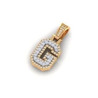 double couche diamant pendentif lettre alphabet imprimable Police caractère Langue bijoux stl rendu rendre 3dmodels bague pendentifs initiale tonnelier chaîne 3d print model - Mito3D