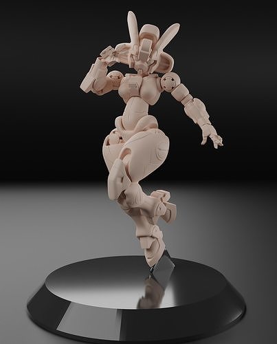 meccanica gundam ragazza robot mechine anime carattere femmina macchina mecha sci fi arte sculture 3D print model - Mito3D
