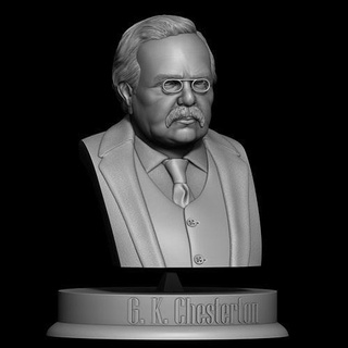Chesterton 3d modèle sculpture 3dmodel sculpter philosophe écrivain Christian catholicisme prince paradoxe figure statue art sculptures 3d print model - Mito3D
