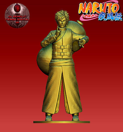 gaara naruto shippuden anime manga carattere sculture sasuke scultura ninja arte scansioni repliche 3D print model - Mito3D