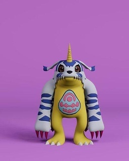 Gabumon Spiel Spielzeug Aktion Pokémon Anime Japan tokio Karikatur Kunst Manga niedlich Sammlerstück Digimon Skulpturen 3d print model - Mito3D